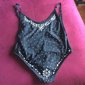 Bodysuit/Swimsuit with Rhinestones